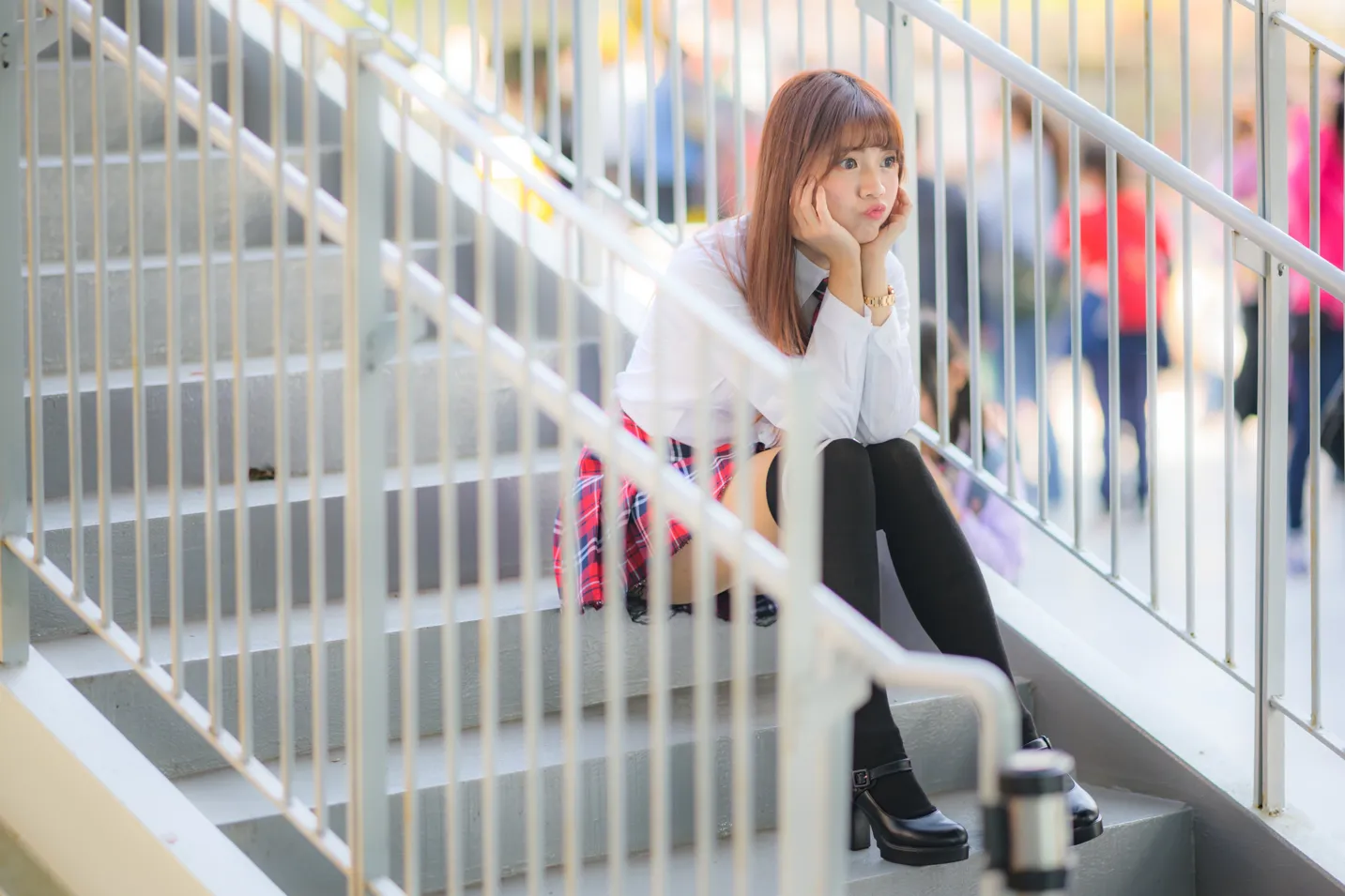 [Mzsock] NO.233 Student uniform high heels street photography#[105P]-10