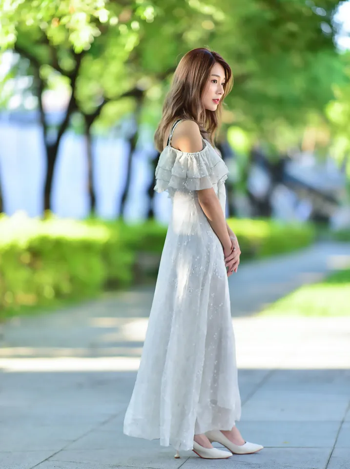 [Mzsock] NO.200 vivi Cao Yuanyuan suspender high-slit long skirt with high heels and beautiful legs street photography#[105P]-73