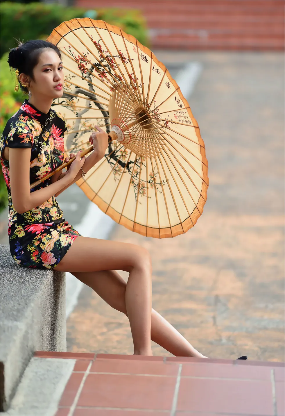 [Mzsock] NO.191 Chen Mengxin short cheongsam high heels beautiful legs street photography#[100P]-20